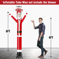 6 10 15 20FT Tall Christmas Santa Claus Waving Inflatable Tube Man(Blower Not Included)