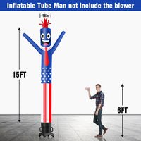 6 10 15 20FT Tall American Flag Waving Inflatable Tube Man-4th of July(Blower Not Included)