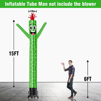 6 10 15 20FT Tall Cactus Waving Inflatable Tube Man(Blower Not Included)
