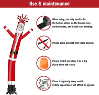 6 10 15 20FT Tall Christmas Santa Claus Waving Inflatable Tube Man(Blower Not Included)
