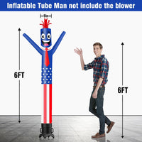 6 10 15 20FT Tall American Flag Waving Inflatable Tube Man-4th of July(Blower Not Included)
