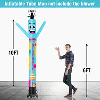 6 10 15 20FT Tall Happy Birthday Waving Inflatable Tube Man(Blower Not Included)
