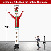 6 10 15 20FT Tall Christmas Snowman Waving Inflatable Tube Man(Blower Not Included)
