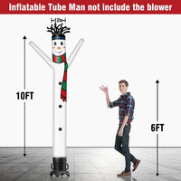 6 10 15 20FT Tall Christmas Snow Man Waving Inflatable Tube Man(Blower Not Included)