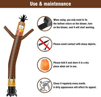 6 10 15 20FT Tall Thanksgiving Day Turkey Waving Inflatable Tube Man- Thanksgiving Day Theme(Blower Not Included)