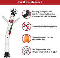 6 10 15 20FT Tall Christmas Snow Man Waving Inflatable Tube Man(Blower Not Included)