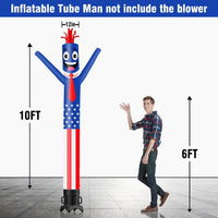 6 10 15 20FT Tall American Flag Waving Inflatable Tube Man-4th of July(Blower Not Included)