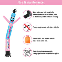 6 10 15 20FT Tall Cotton Candy Waving Inflatable Tube Man(Blower Not Included)