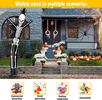 6 10 15 20FT Tall Halloween Skeleton Waving Inflatable Tube Man(Blower Not Included)