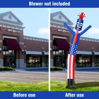 6 10 15 20FT Tall American Flag Waving Inflatable Tube Man-4th of July(Blower Not Included)