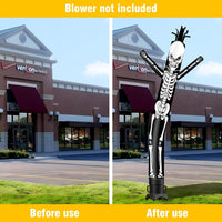 6 10 15 20FT Tall Halloween Skeleton Waving Inflatable Tube Man(Blower Not Included)