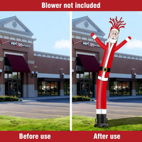 6 10 15 20FT Tall Christmas Santa Claus Waving Inflatable Tube Man(Blower Not Included)