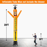 6 10 15 20FT Tall Cheese Steak Waving Inflatable Tube Man(Blower Not Included)